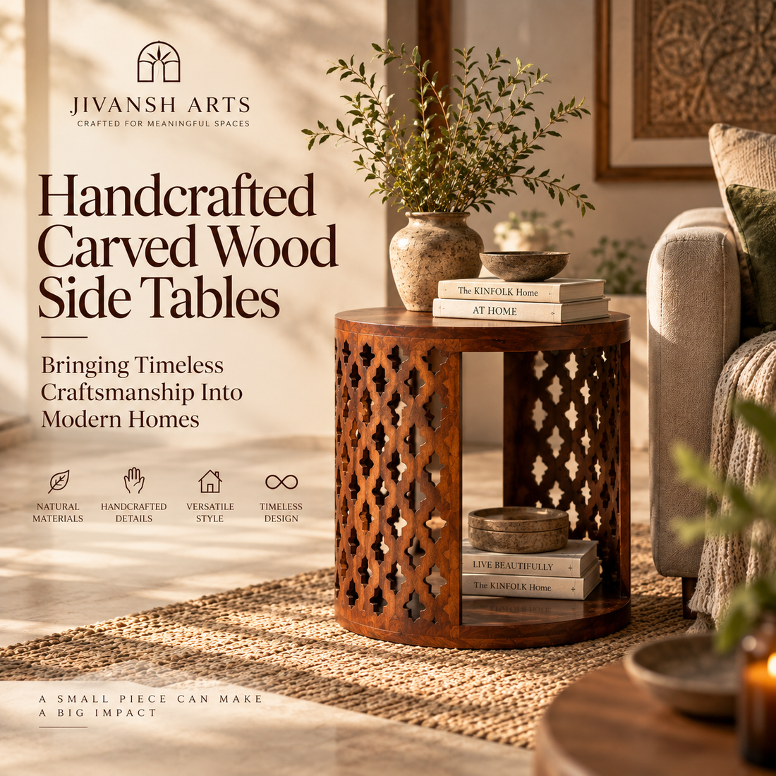 Handcrafted Carved Wood Side Tables: Bringing Timeless Craftsmanship Into Modern Homes