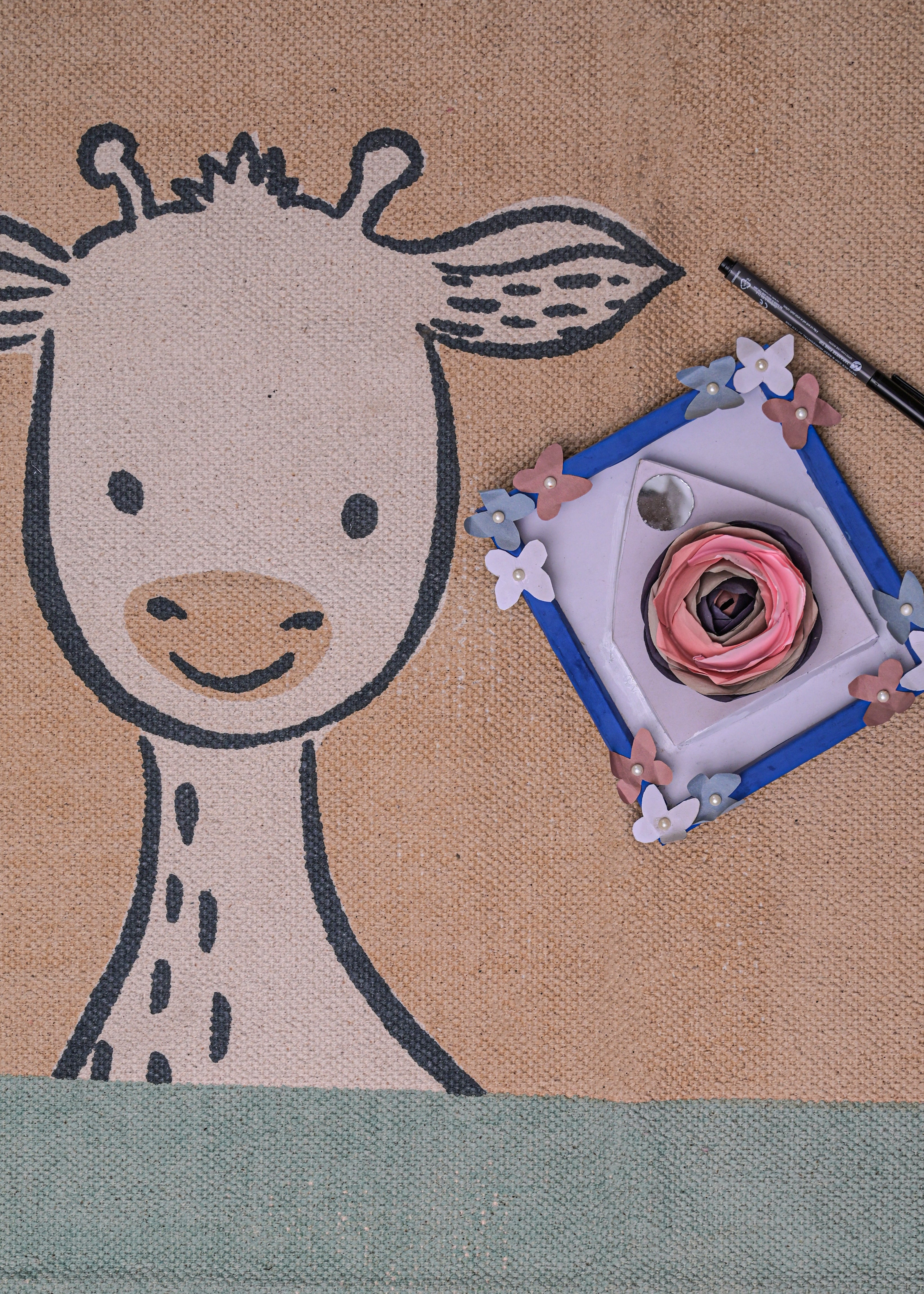 Verdant Bloom Cotton Printed Rug