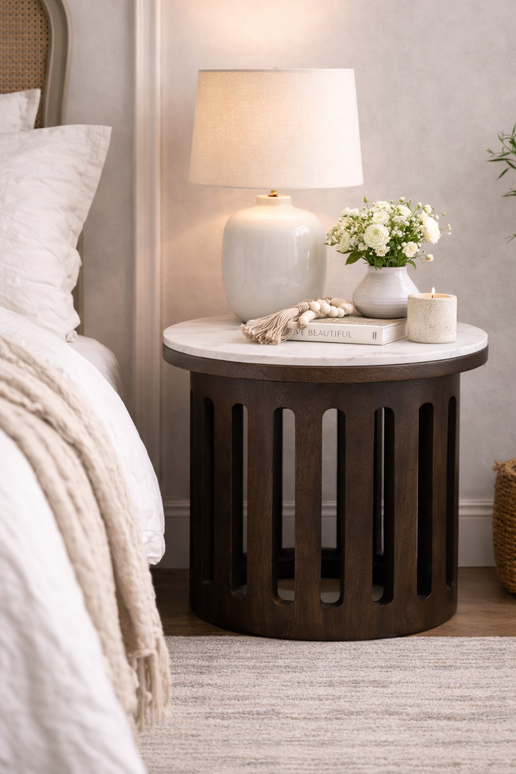 Arvella Marble Bedside Table