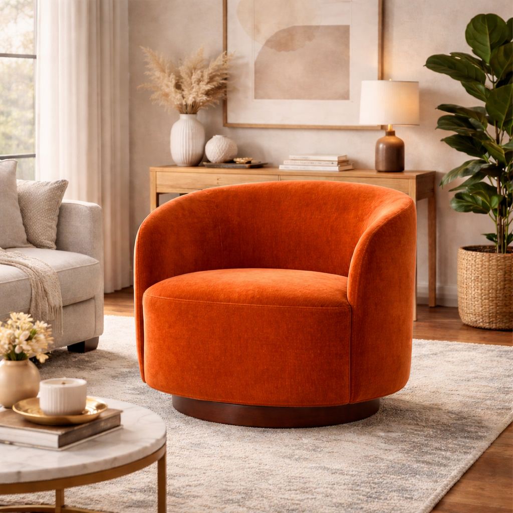Aurelio Swivel Lounge Chair - JIVANSH ARTS