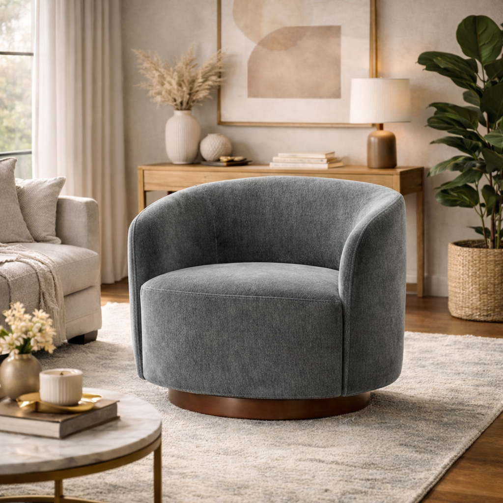 Aurelio Swivel Lounge Chair - JIVANSH ARTS