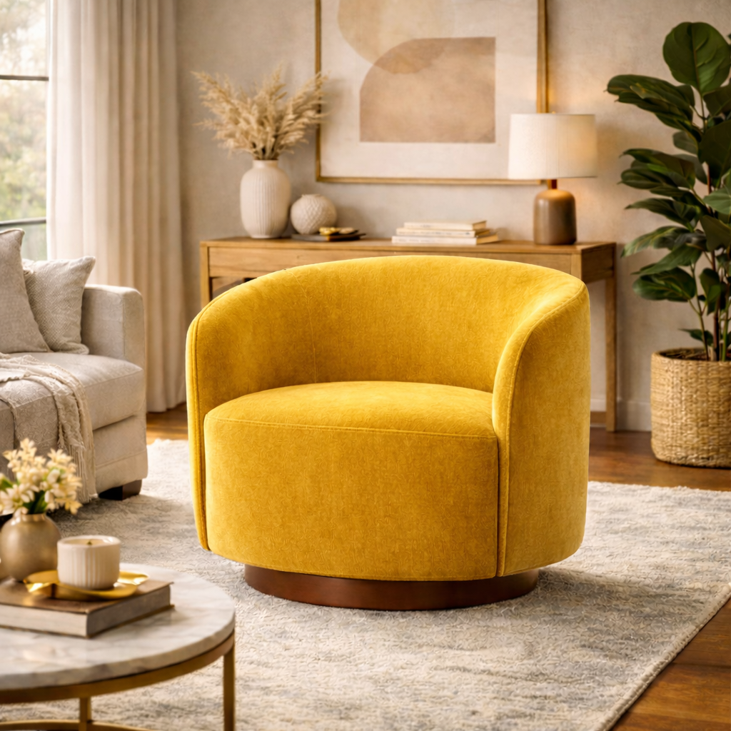 Aurelio Swivel Lounge Chair - JIVANSH ARTS