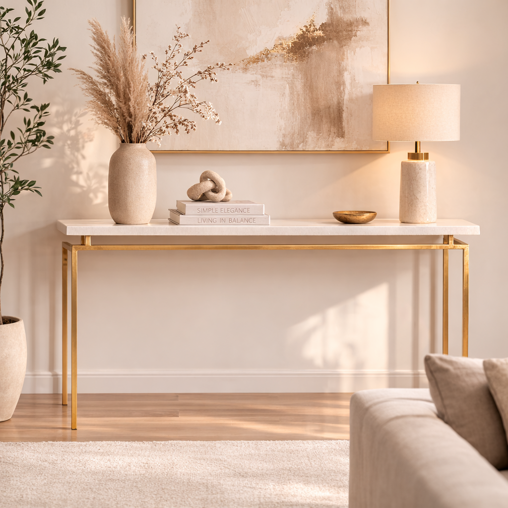 Aurielle Gold Frame Console Table