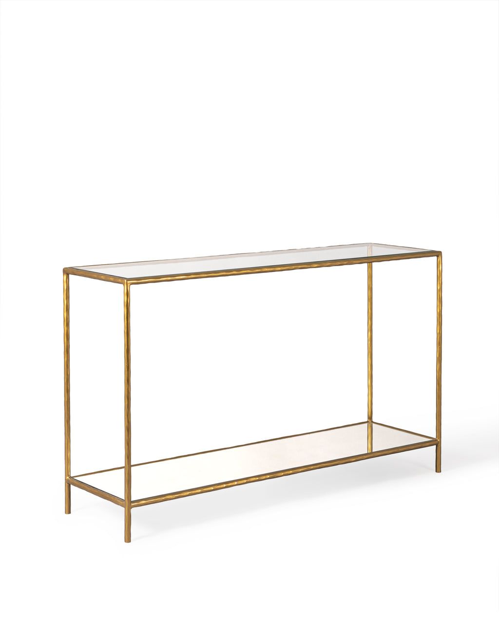 Aurora Luxe Gold Glass Console Table