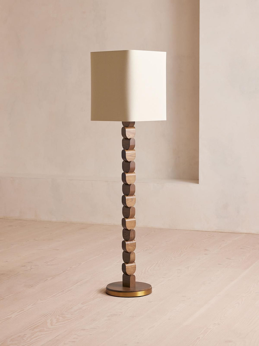 Aurora Stacked Wood Floor Lamp