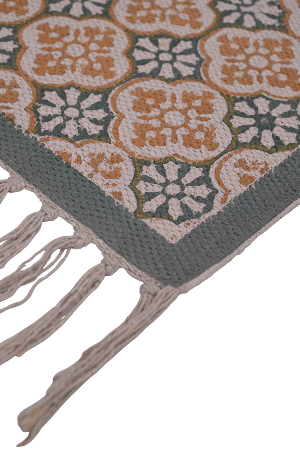 Terracotta Tile Cotton Printed Rug