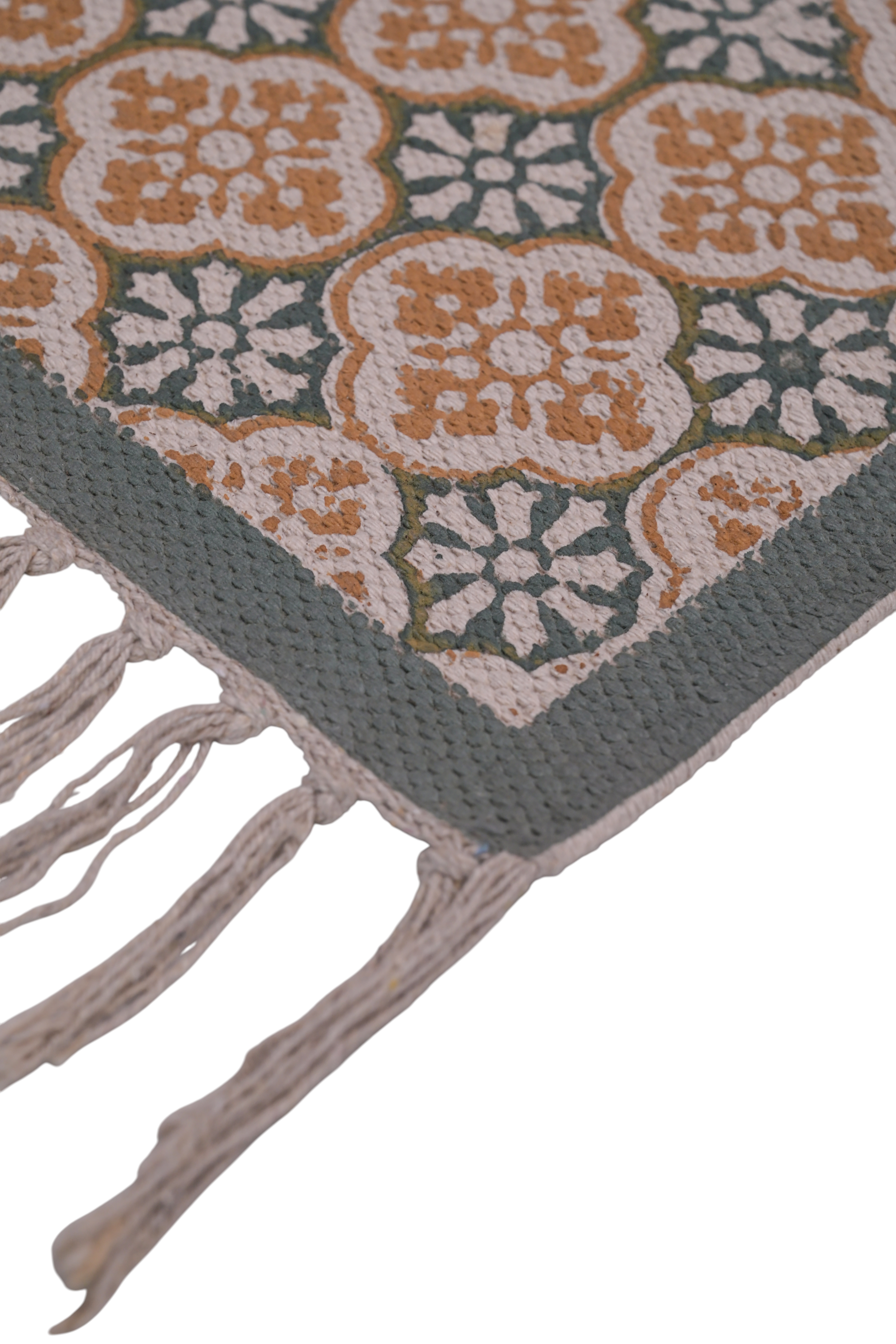 Terracotta Tile Cotton Printed Rug