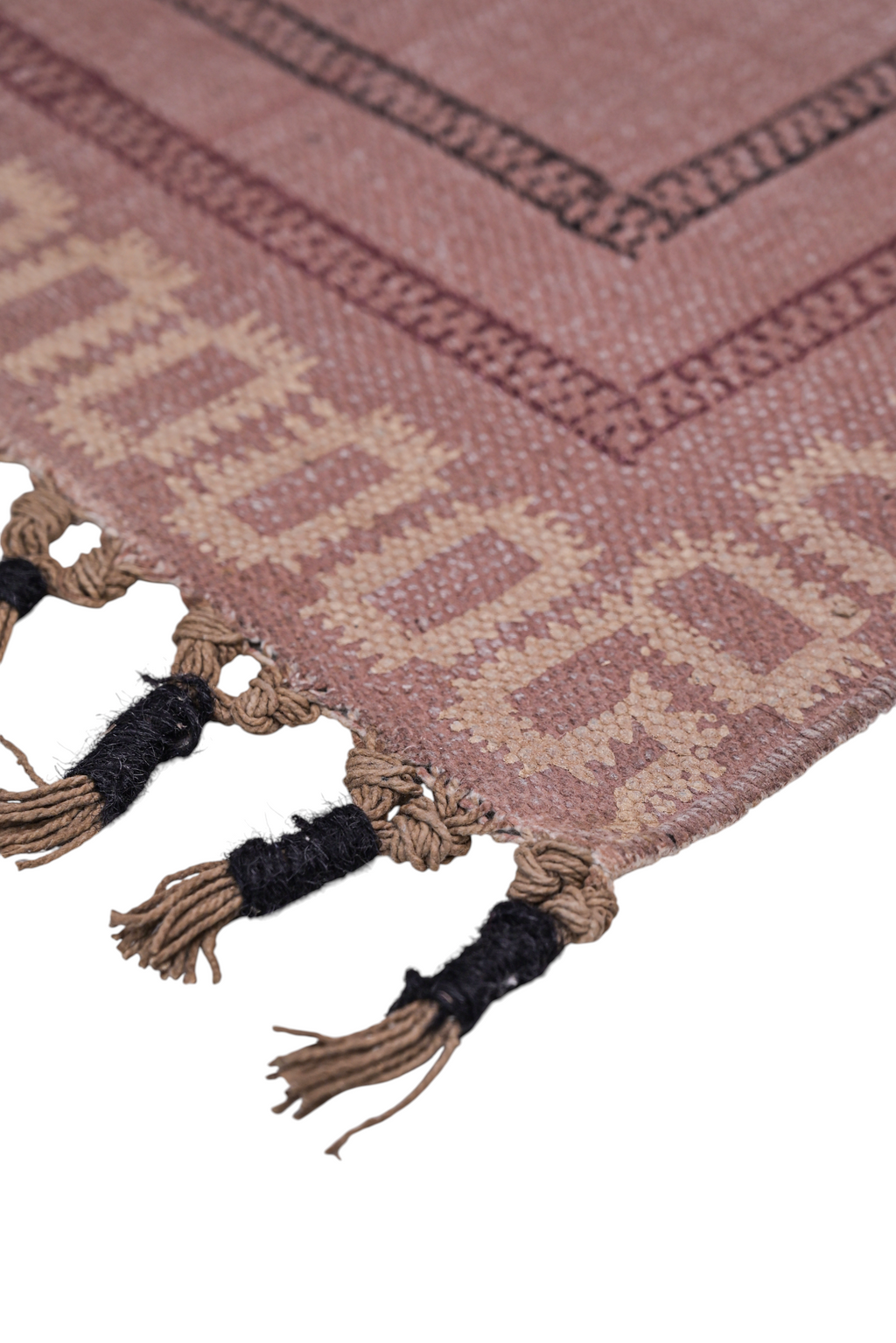 Maroon Mirage Tribal Cotton Rug