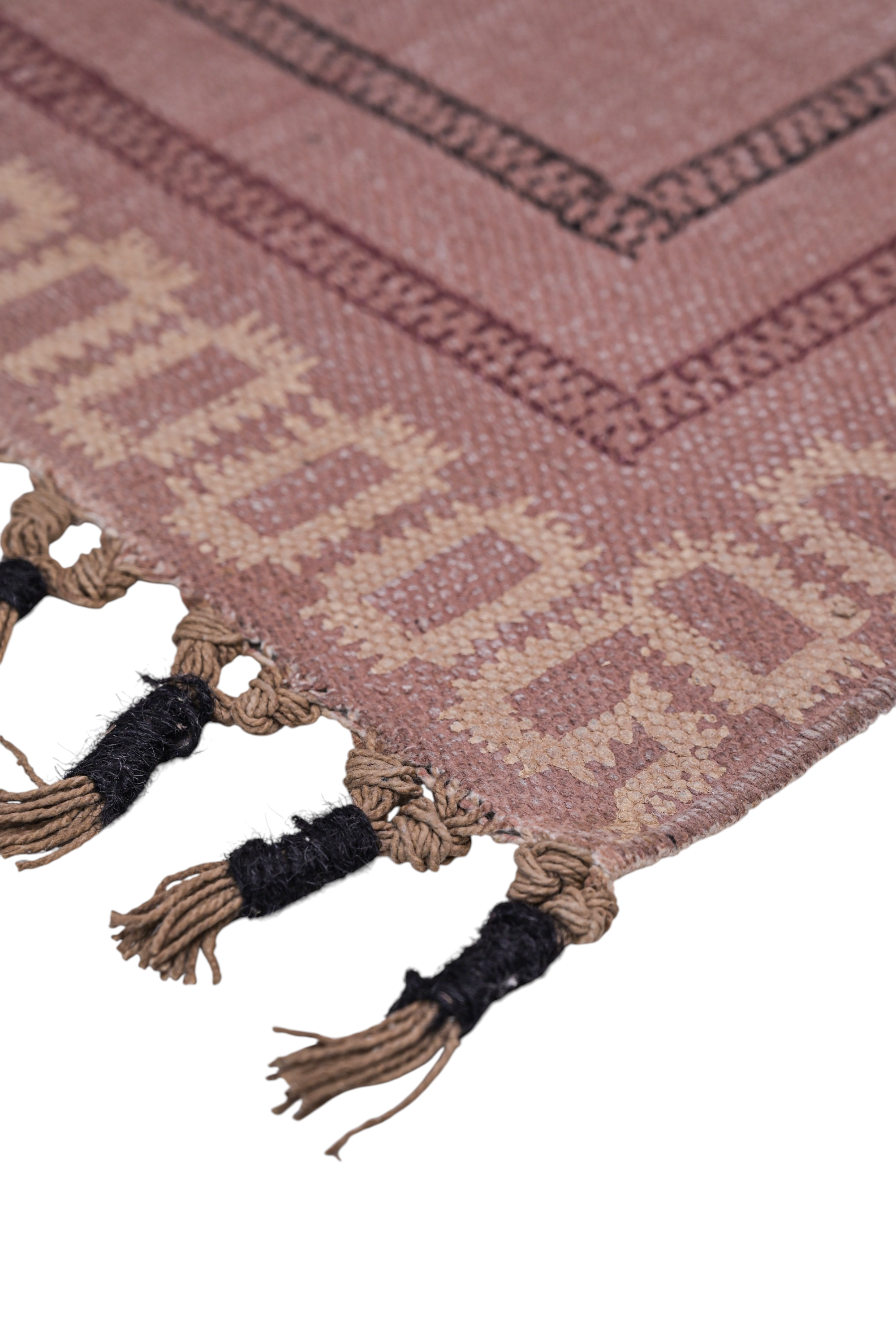 Maroon Mirage Tribal Cotton Rug