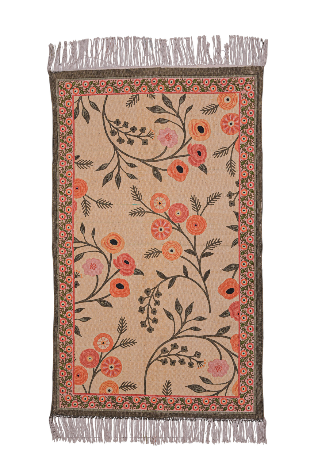 Blush Garden Bloom Cotton Rug