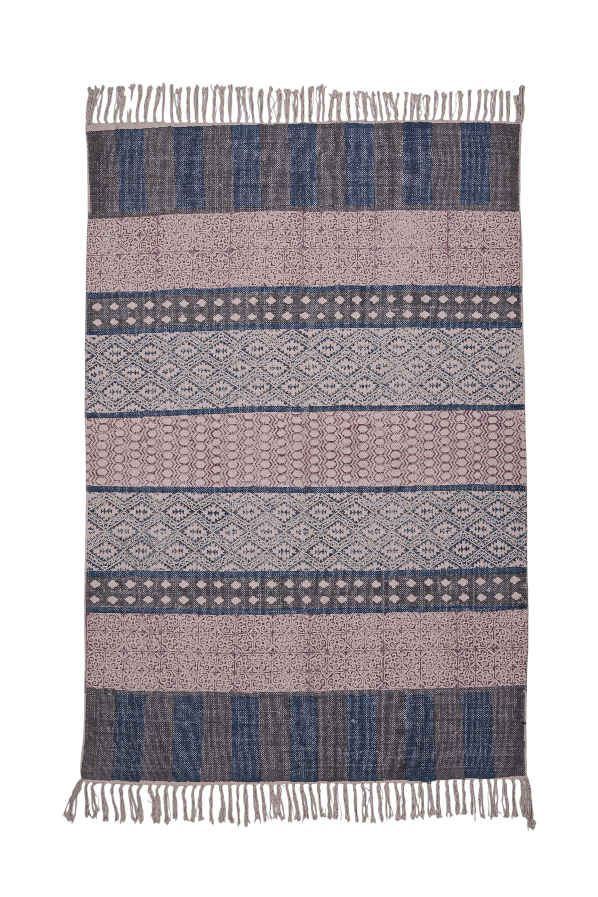 Indigo Nomad Stripes Cotton Rug
