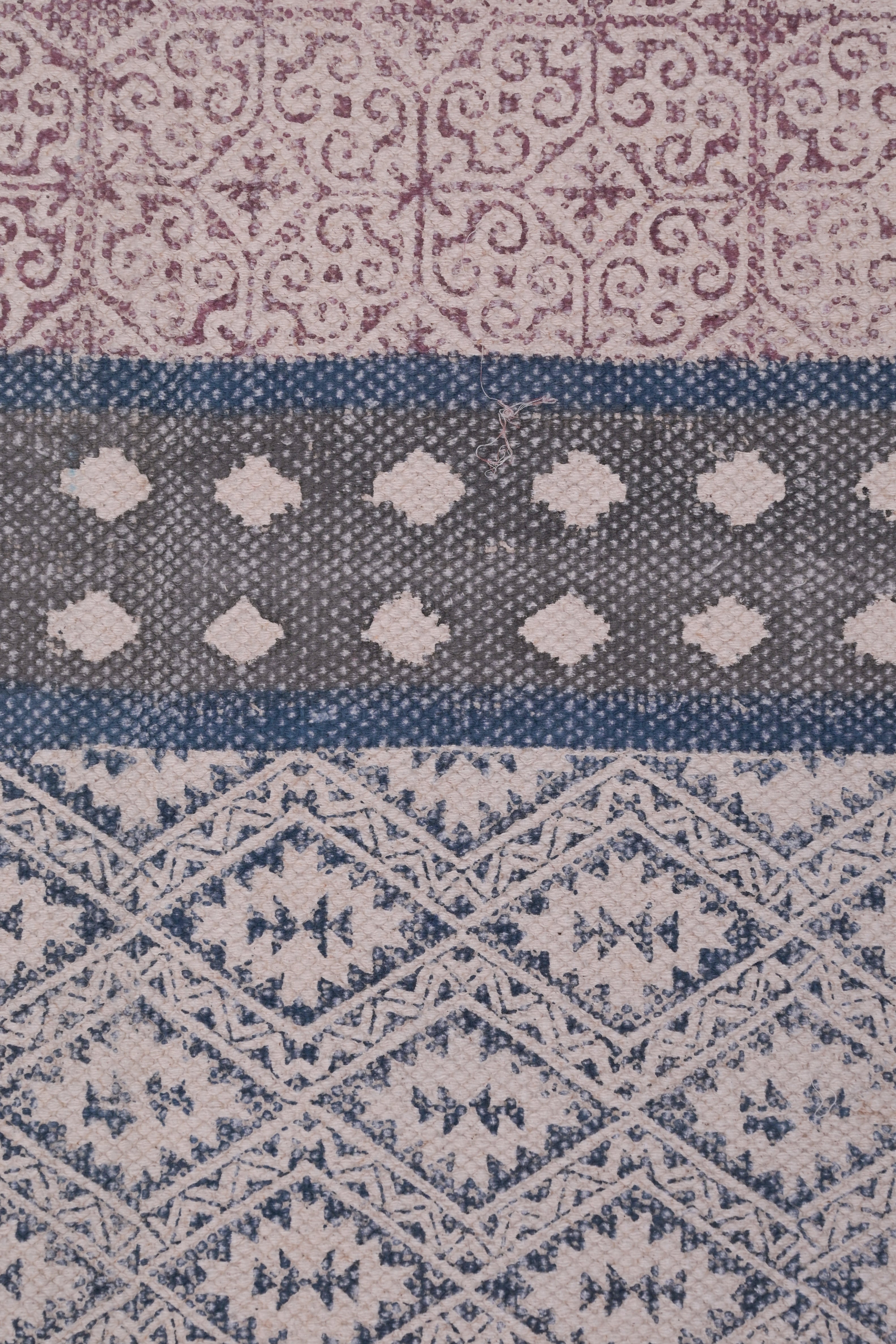 Indigo Nomad Stripes Cotton Rug