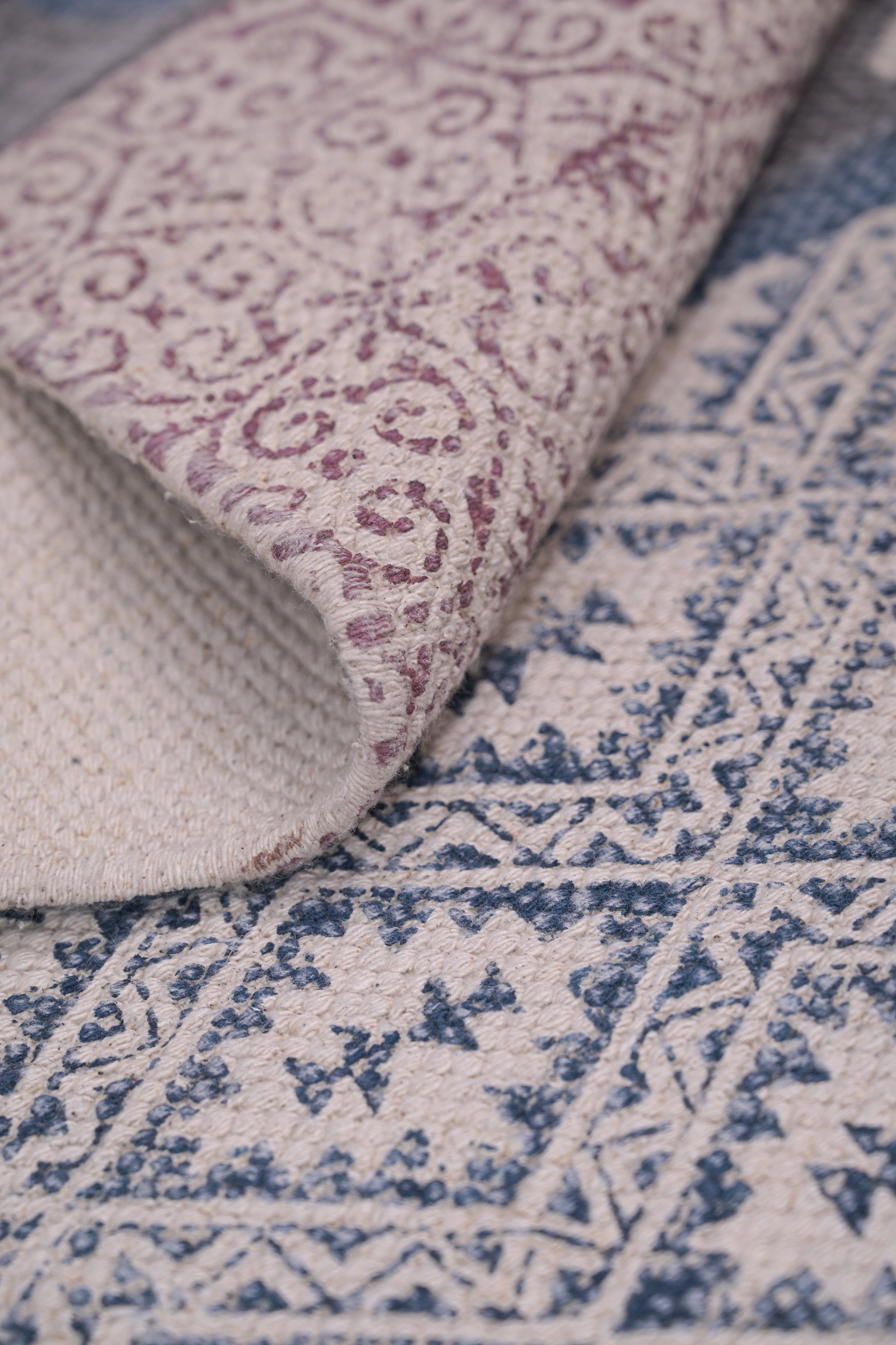 Indigo Nomad Stripes Cotton Rug