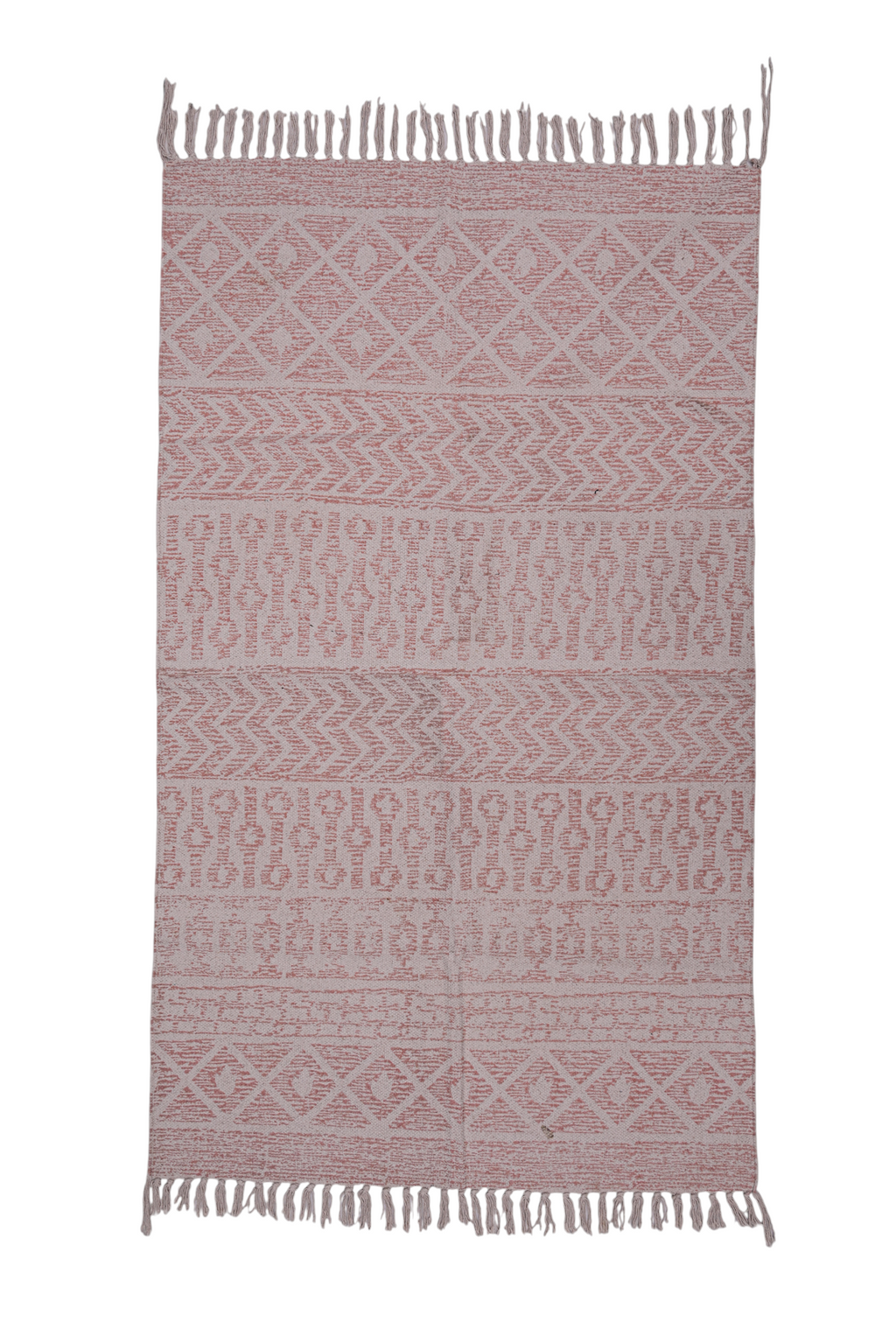 Blush Nomad Tribal Cotton Rug