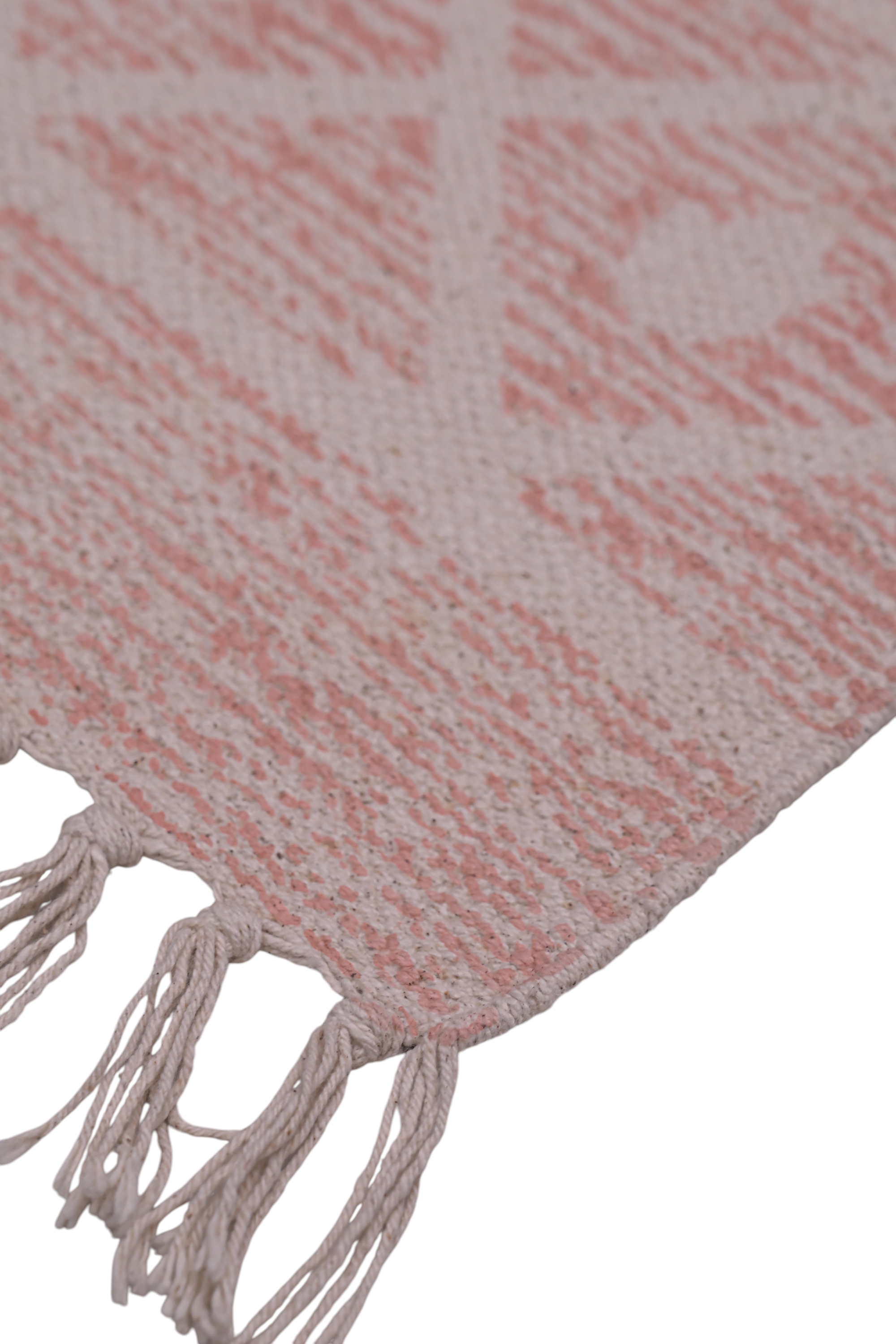 Blush Nomad Tribal Cotton Rug