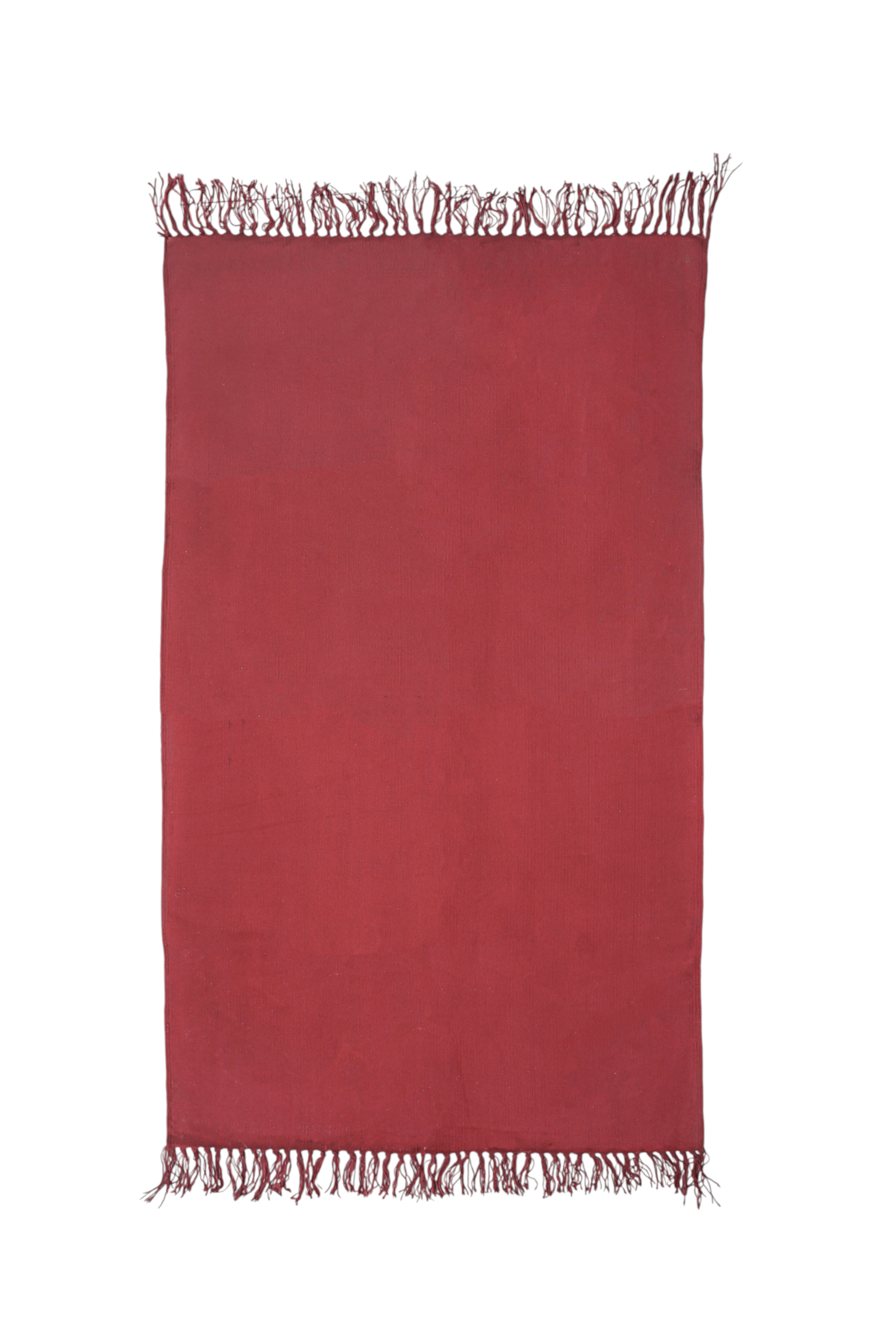 Crimson Earth Solid Cotton Rug