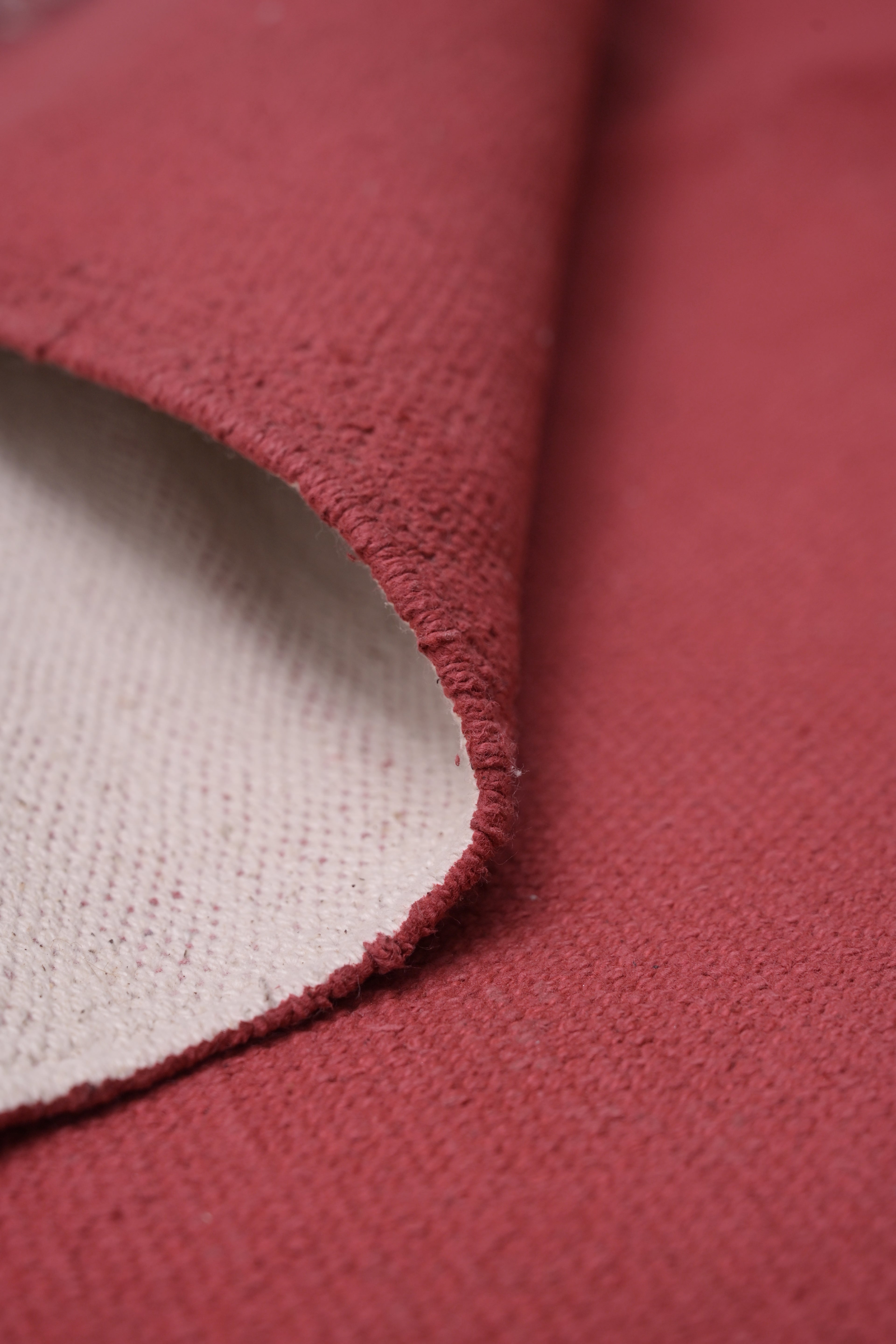 Crimson Earth Solid Cotton Rug