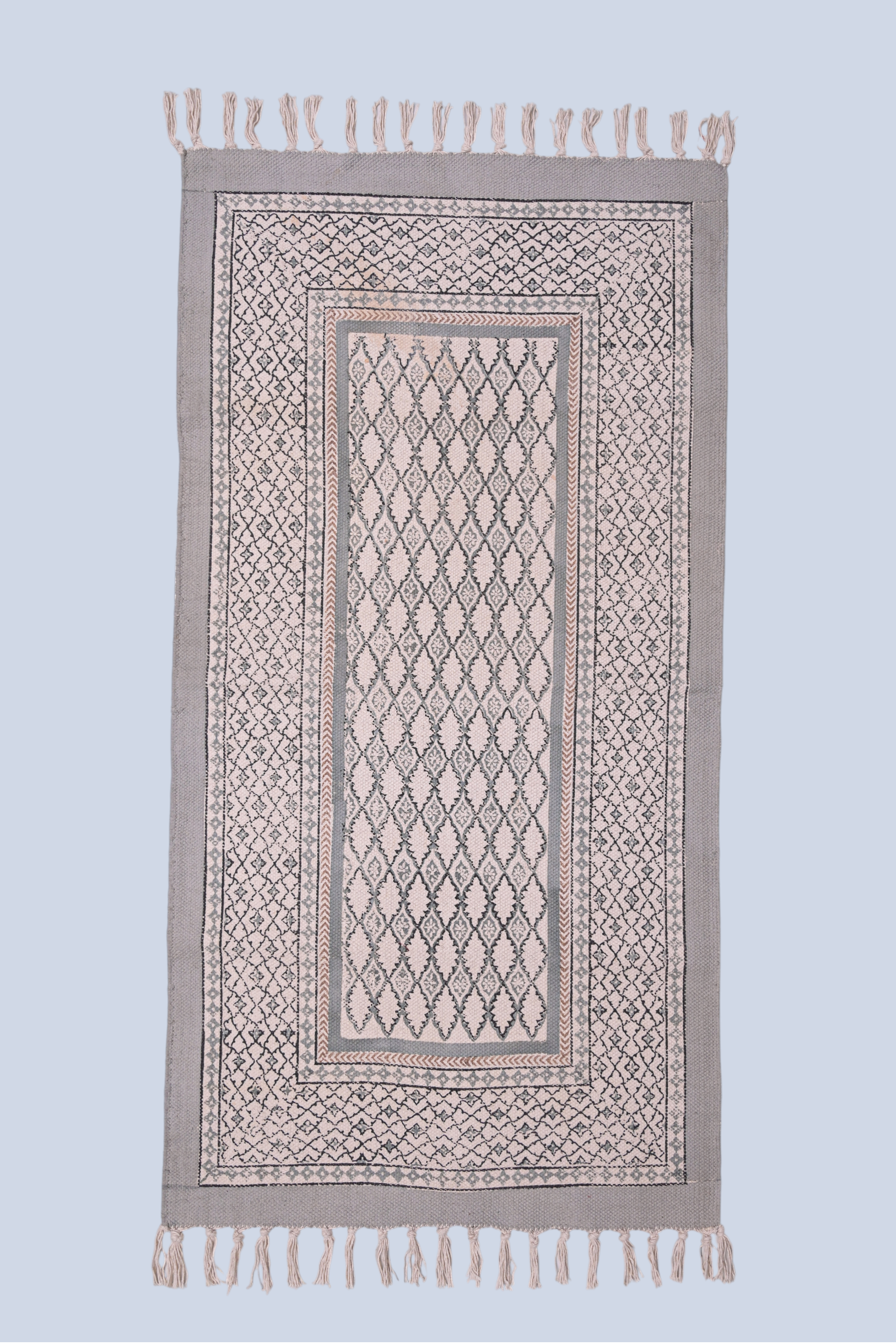 Ivory Lattice Heritage Cotton Rug