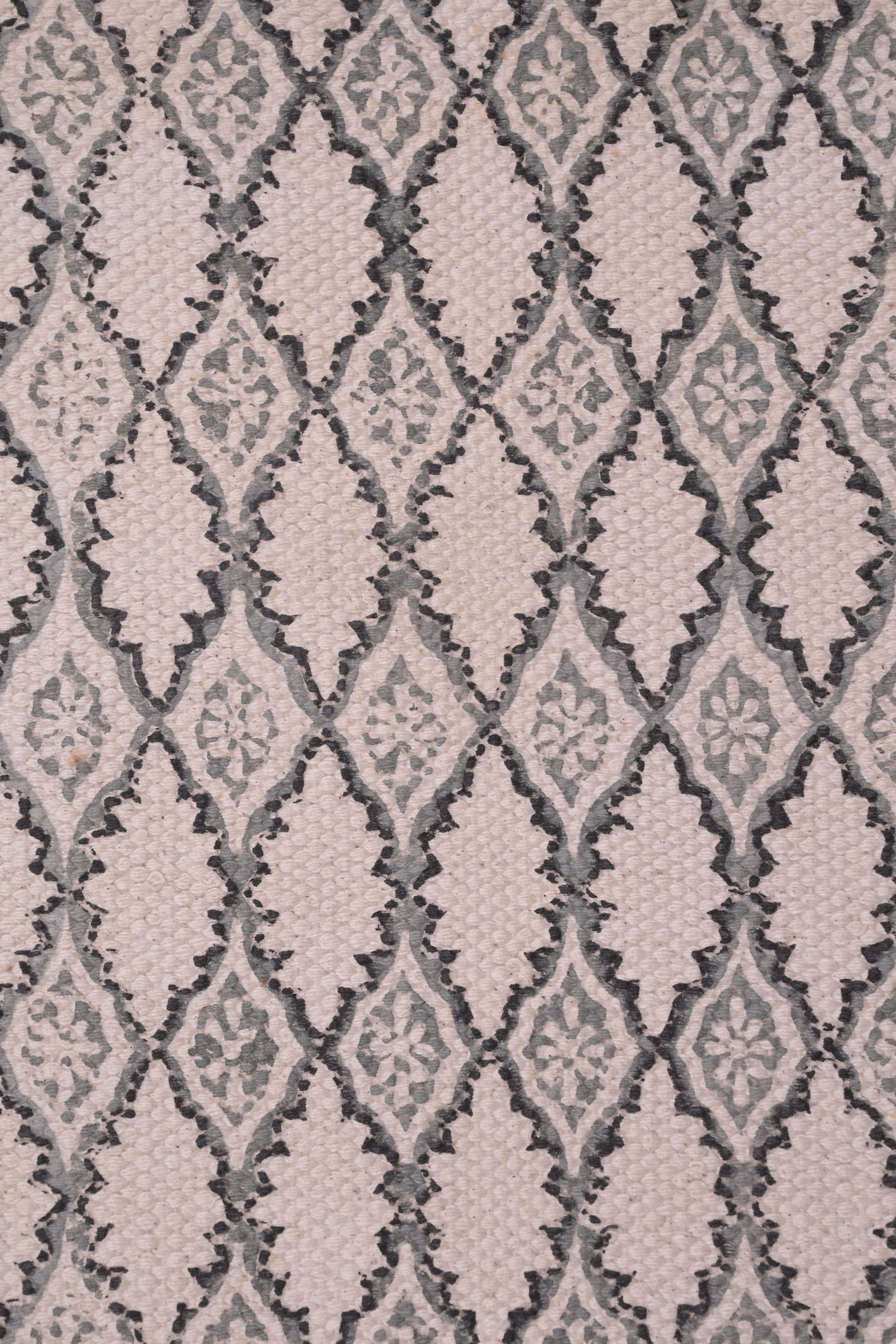 Ivory Lattice Heritage Cotton Rug