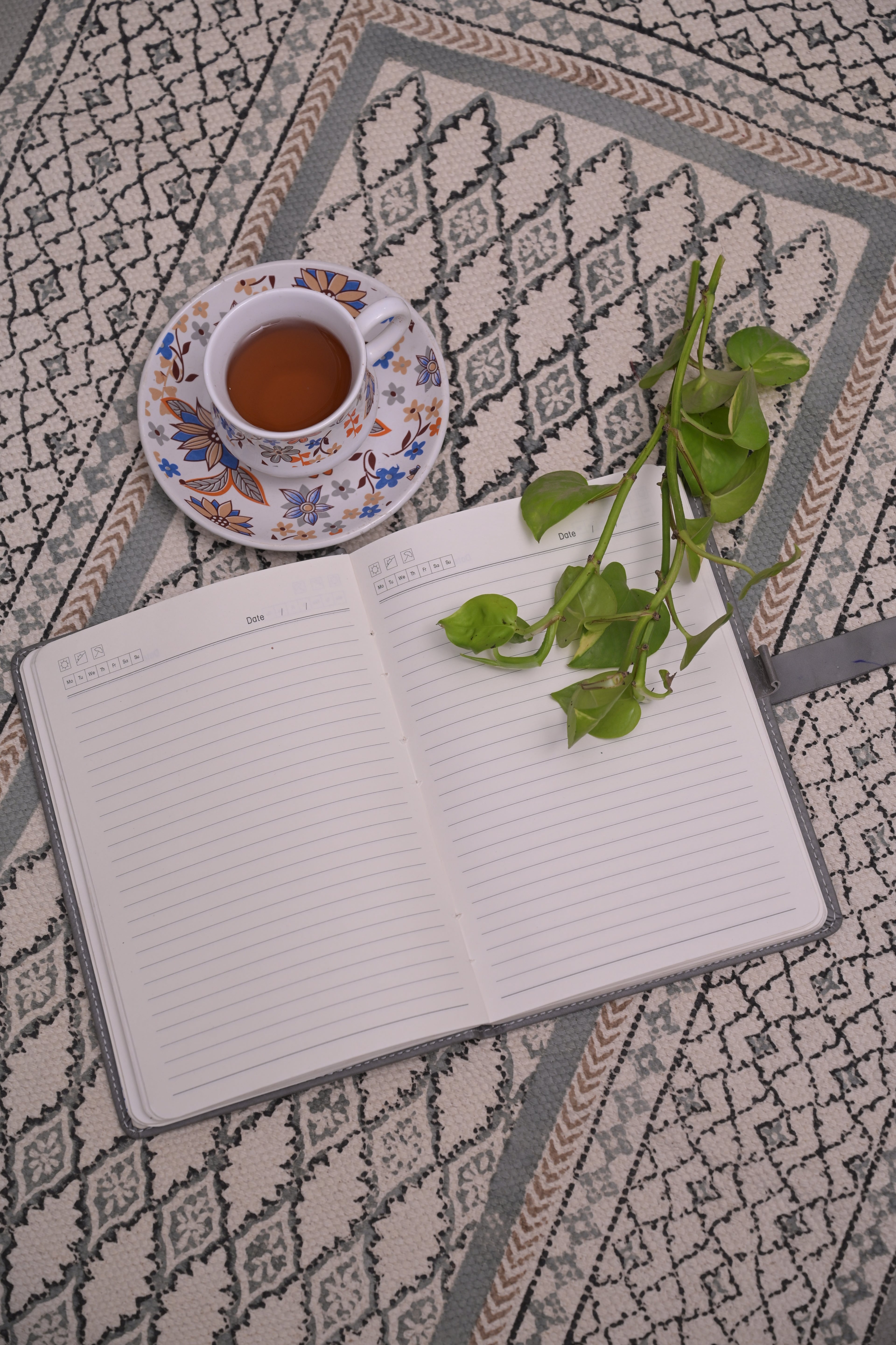 Ivory Lattice Heritage Cotton Rug