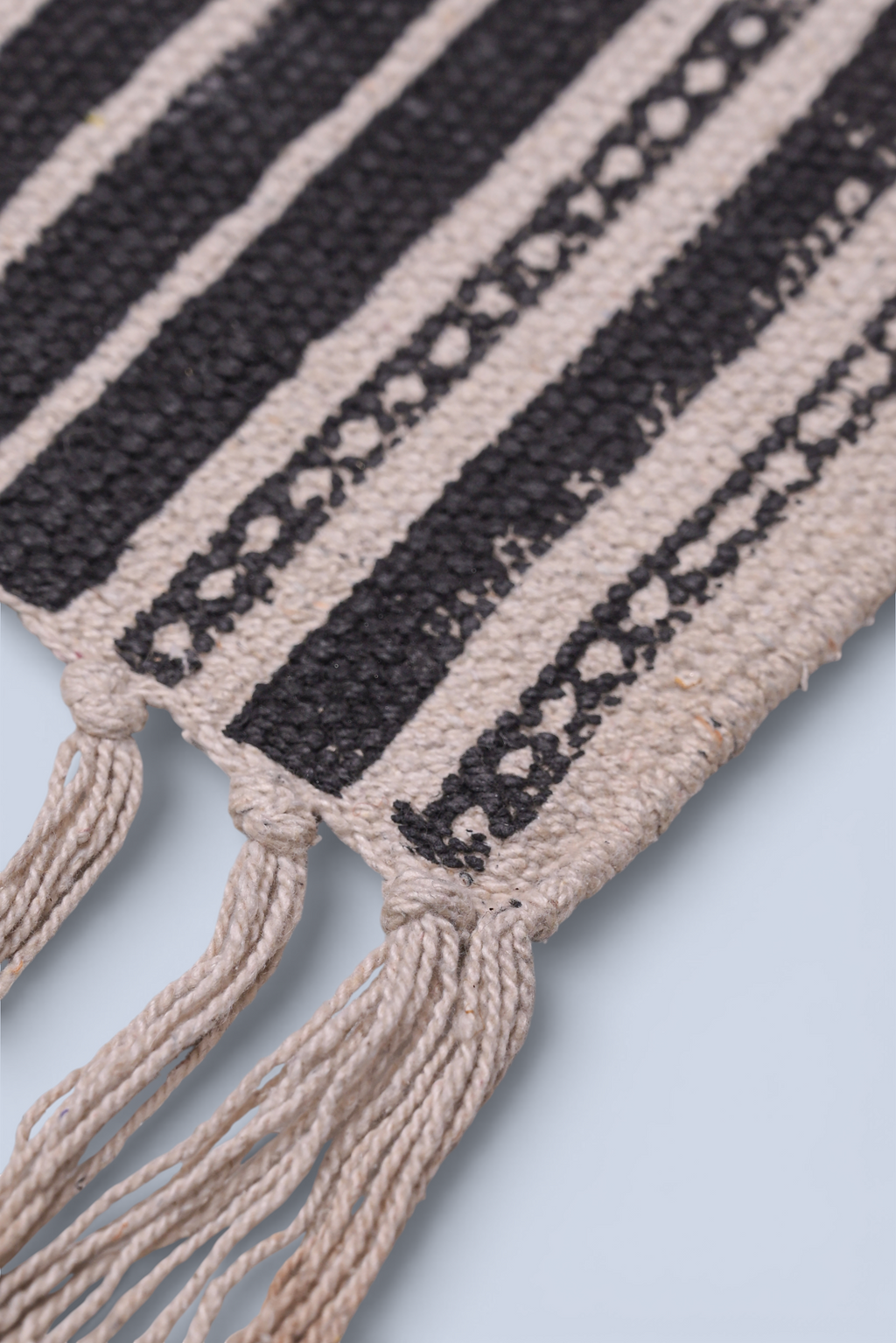 Midnight Stripe Minimal Cotton Rug