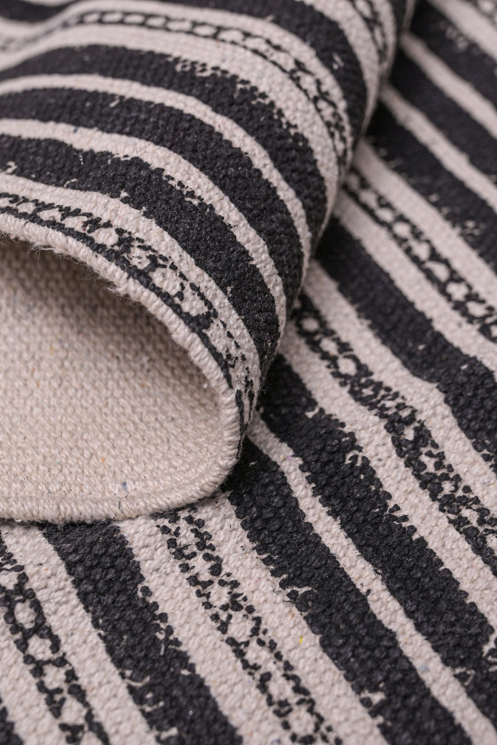Midnight Stripe Minimal Cotton Rug