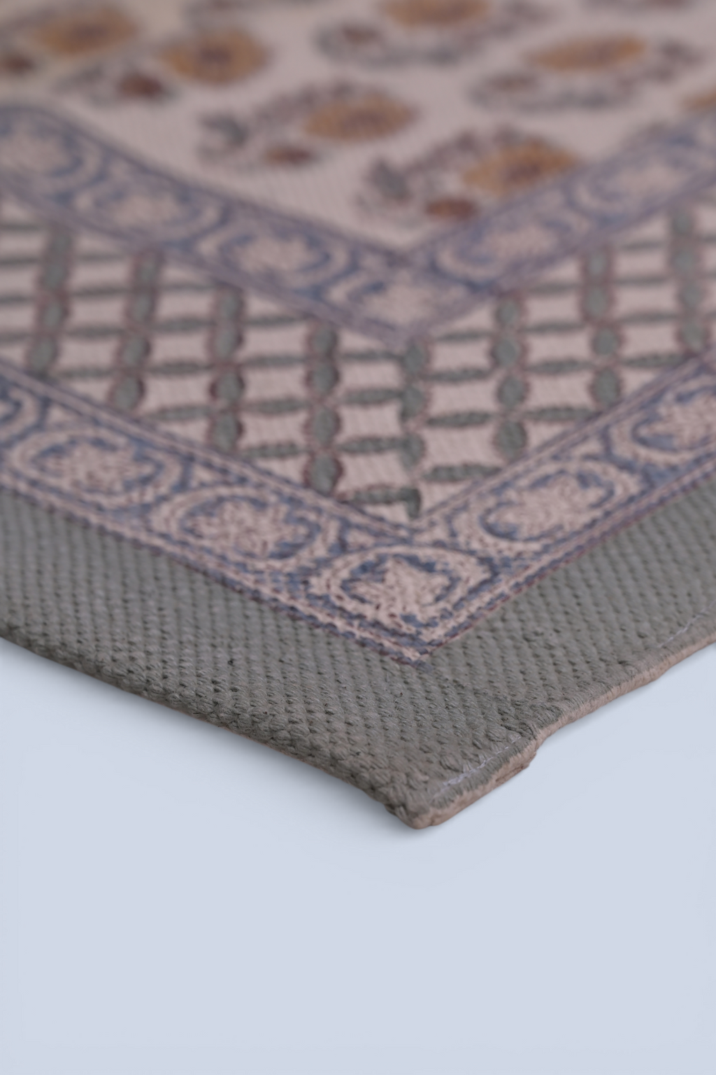 Indigo Meadow Floral Cotton Rug