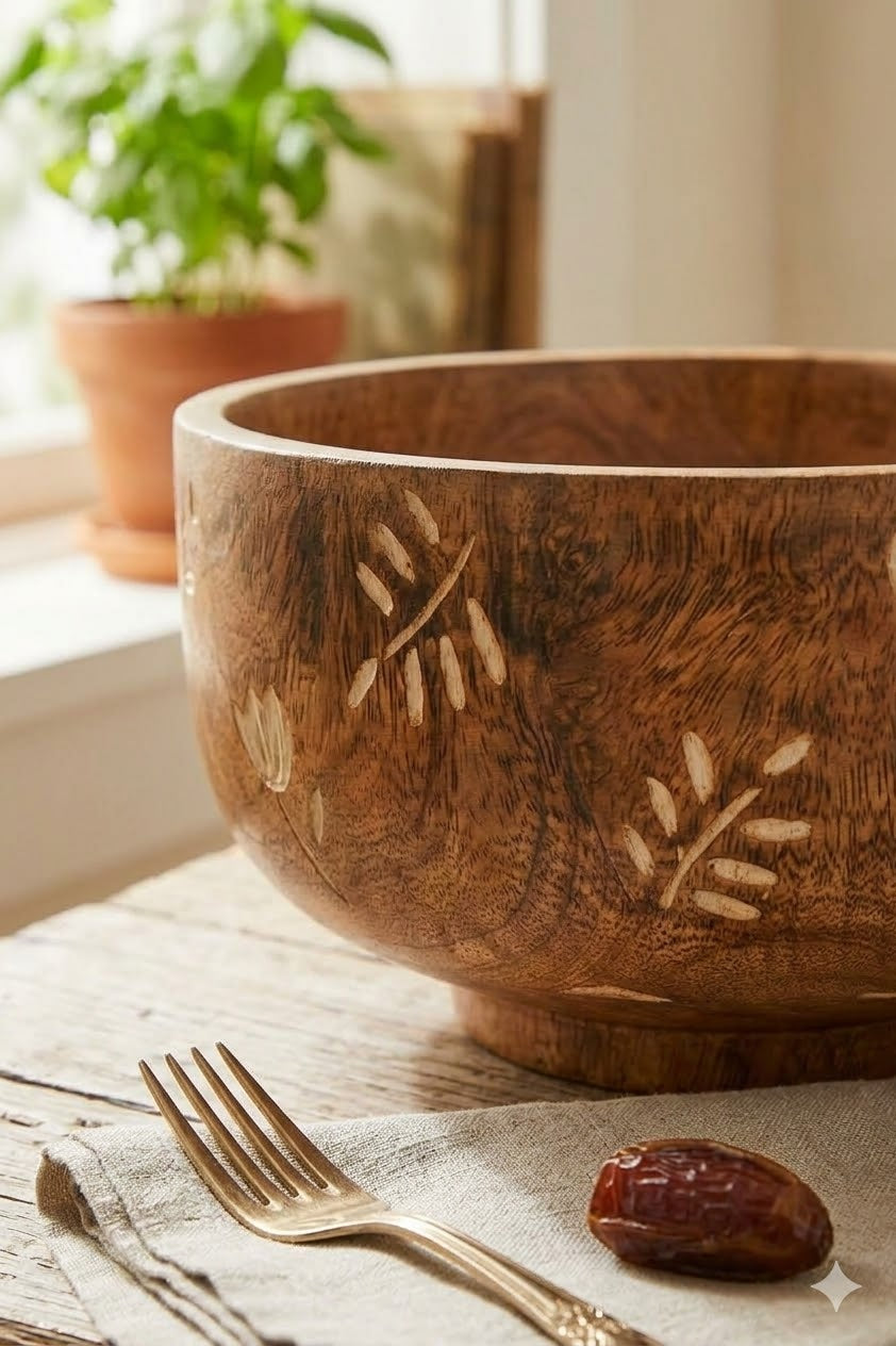 FloraCraft Wooden Serving Bowl