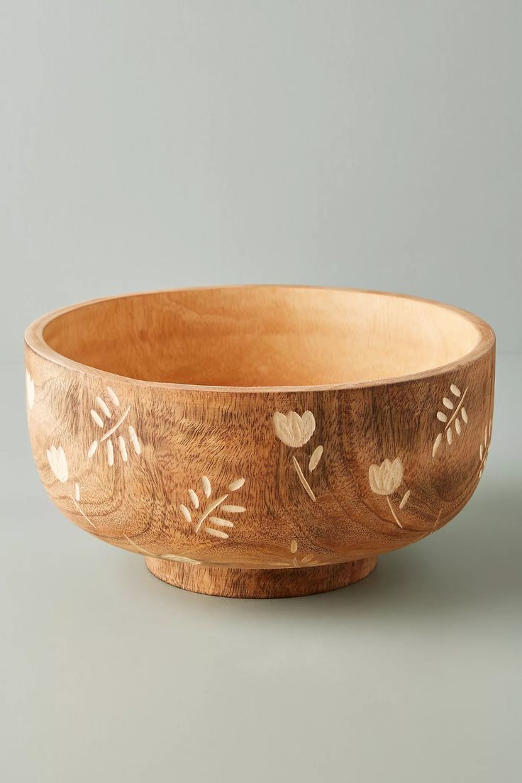 FloraCraft Wooden Serving Bowl