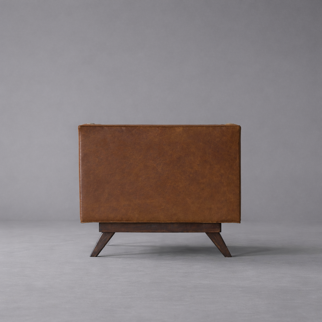 Hudson Tufted Leather Accent Arm Chair