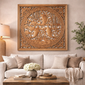 Koi Harmony Hand-Carved Wall Panel