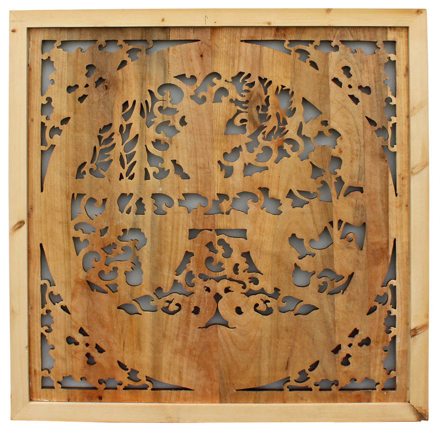Koi Harmony Hand-Carved Wall Panel