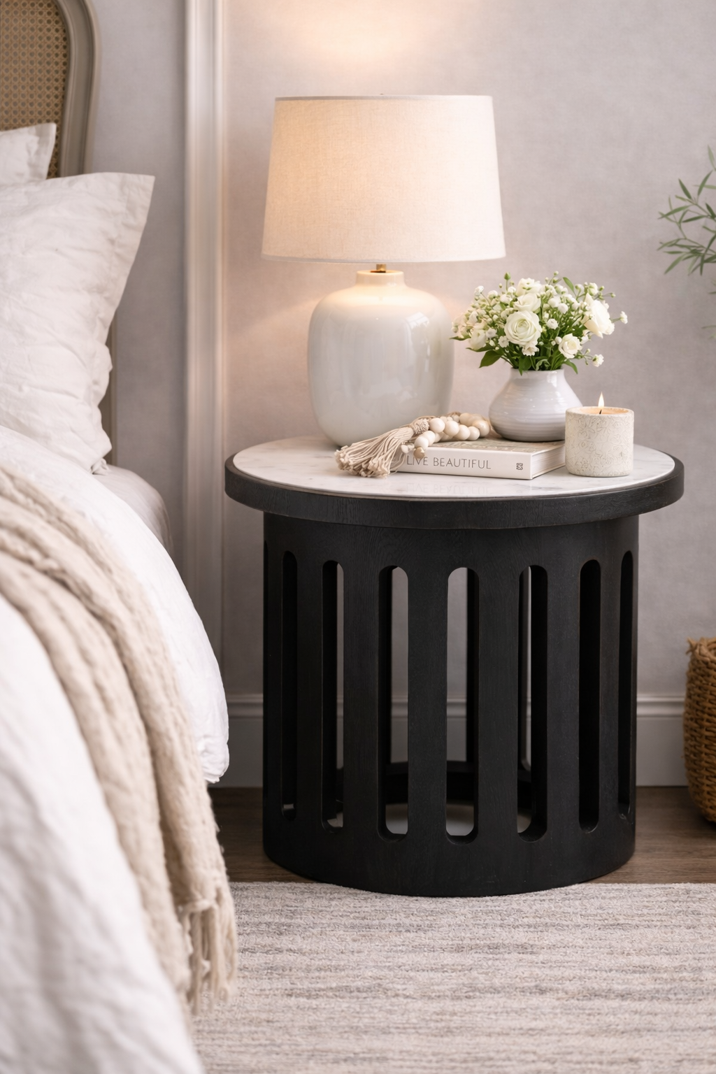 Noirva Marble Bedside Table