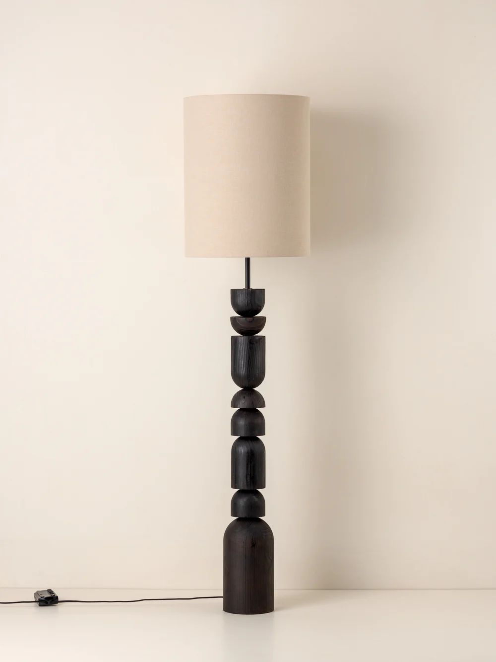Obsidian Totem Wooden Floor Lamp
