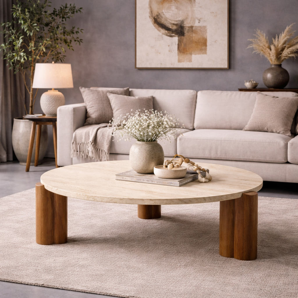 Siena Marble Round Coffee Table
