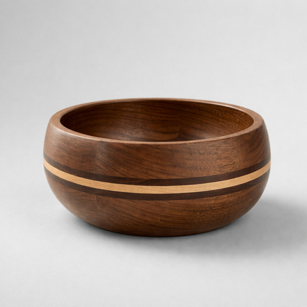 Sienna Stripe Wooden Bowl