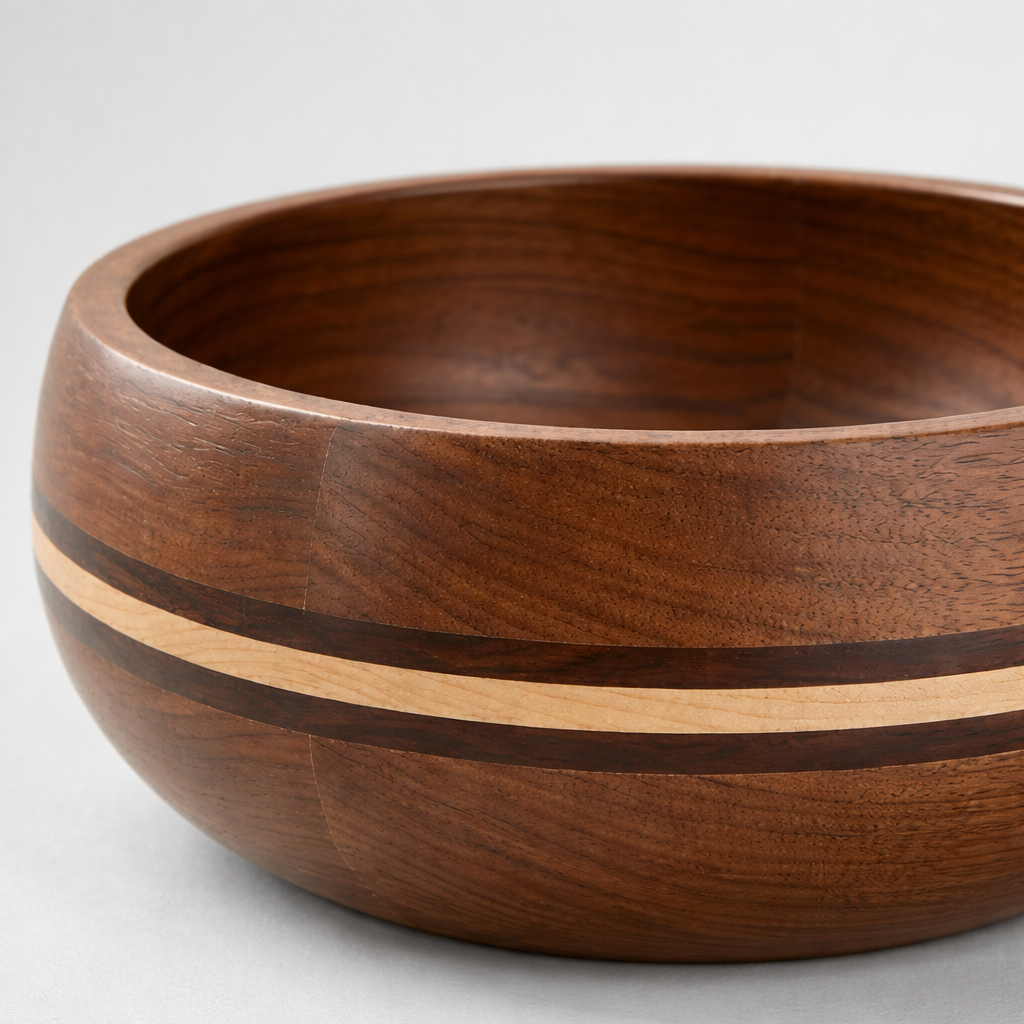 Sienna Stripe Wooden Bowl