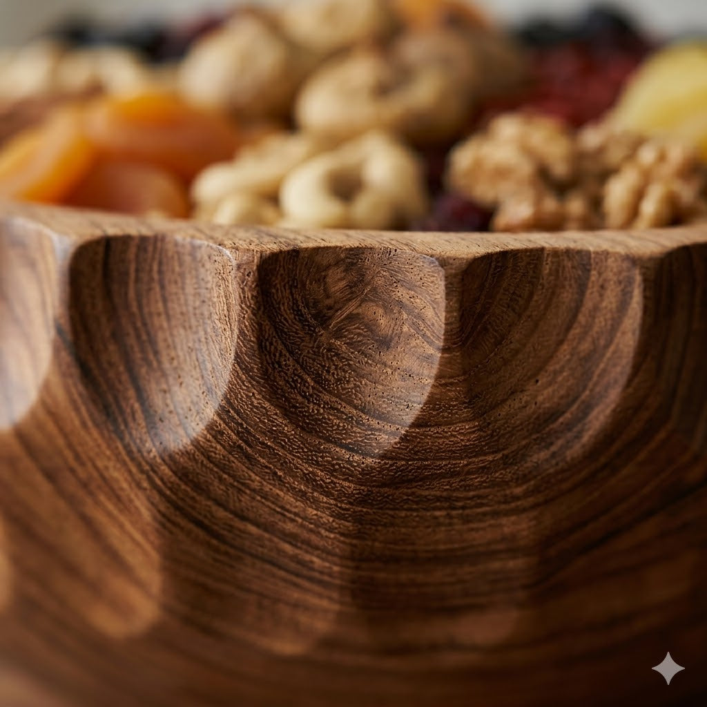 Solara Carved Wooden Bowl