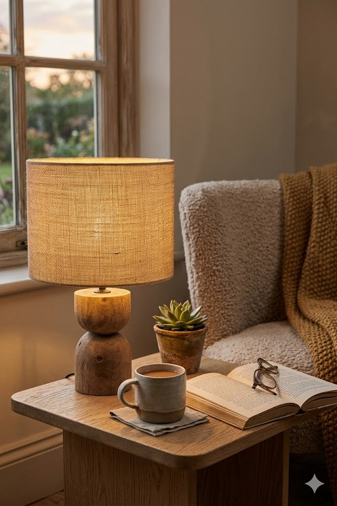TerraGlow Wooden Table Lamp