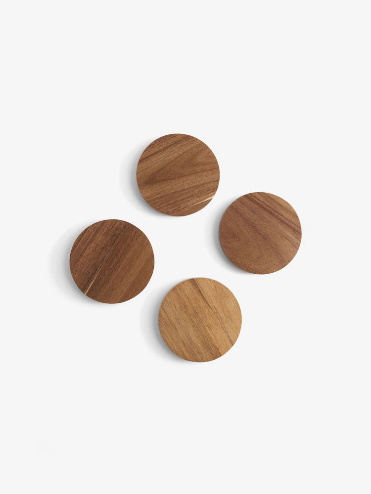 TimberRound Wooden Coaster Set