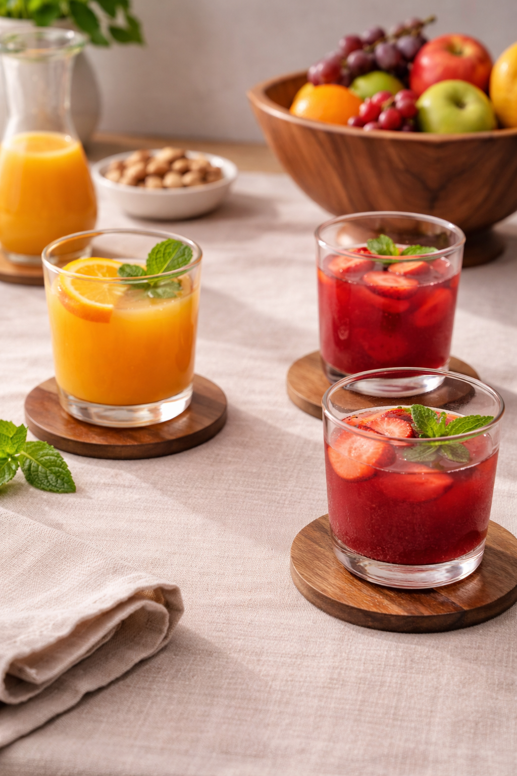 TimberRound Wooden Coaster Set