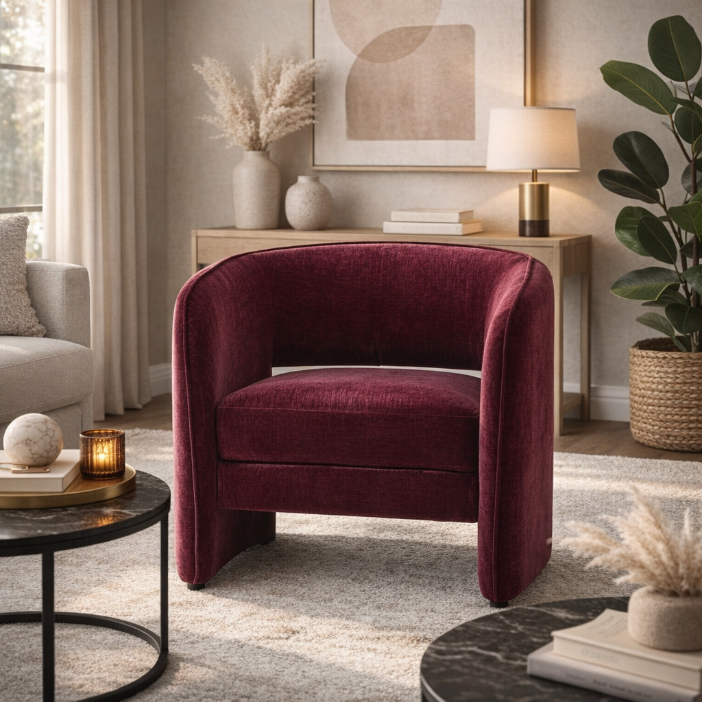 Veloura Curve Accent Chair - JIVANSH ARTS