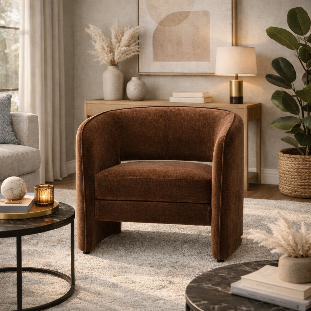 Veloura Curve Accent Chair - JIVANSH ARTS