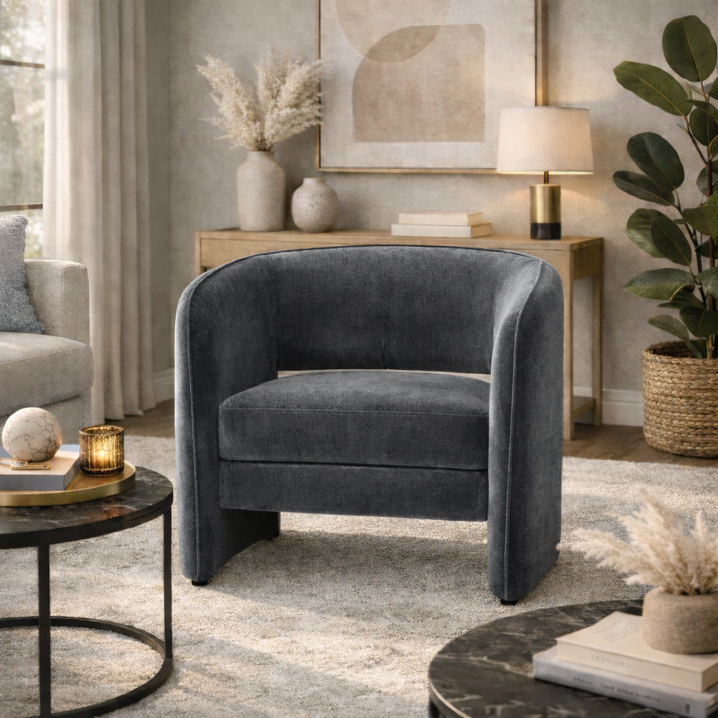 Veloura Curve Accent Chair - JIVANSH ARTS