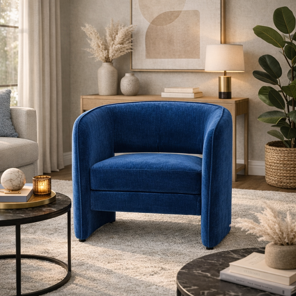 Veloura Curve Accent Chair - JIVANSH ARTS