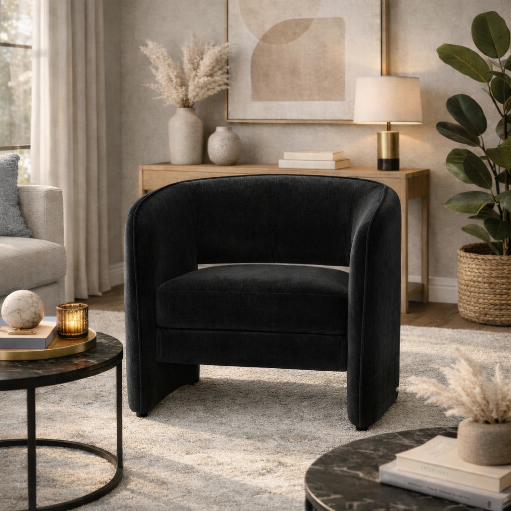 Veloura Curve Accent Chair - JIVANSH ARTS