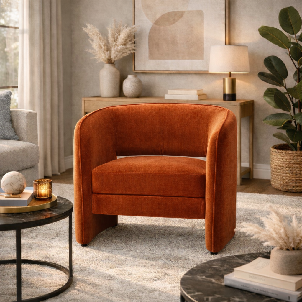 Veloura Curve Accent Chair - JIVANSH ARTS