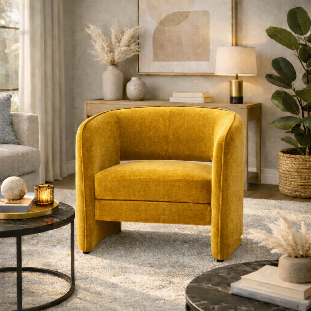 Veloura Curve Accent Chair - JIVANSH ARTS