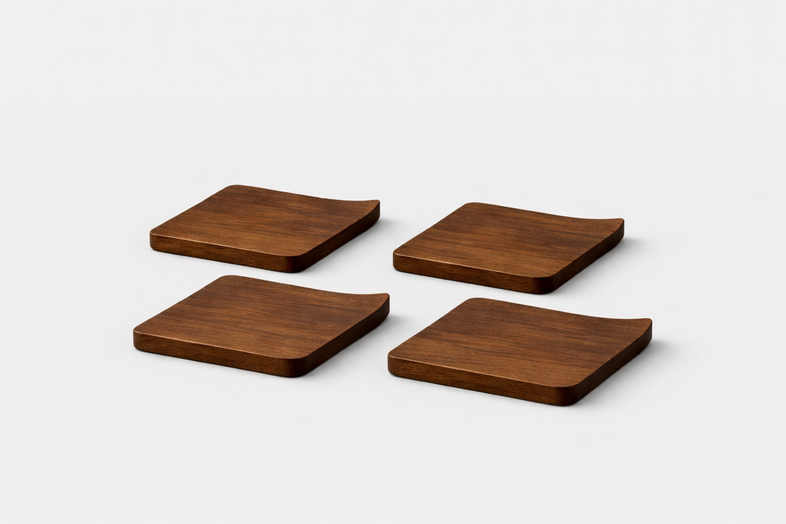 WaveEdge Wooden Coaster Set