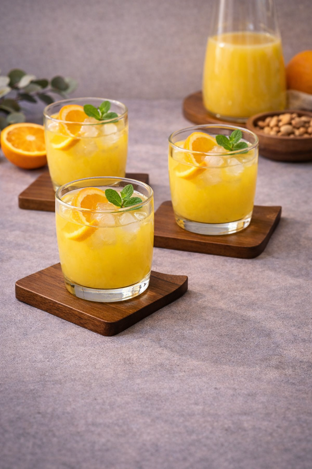 WaveEdge Wooden Coaster Set